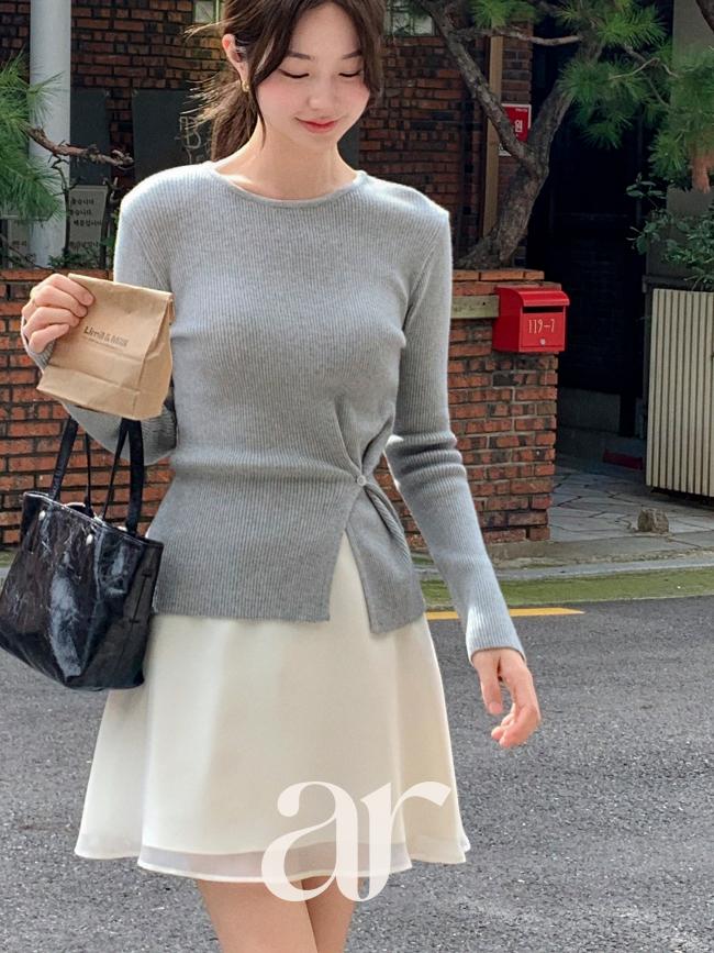 아뜨랑스 (여리무드/발레리나룩/밴딩스커트) 앤제리 쉬폰 레이어드 스커트 쉬폰스커트 레이어드스커트 발레코어룩 여리여리스커트 하늘하늘스커트 플레어스커트 데일리스커트 롱스커트 하객룩 sk6949