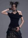 Lost Back Garden Lace Halter Neck Pleated Vest