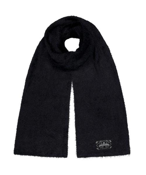 Wide Furry Muffler (Black)