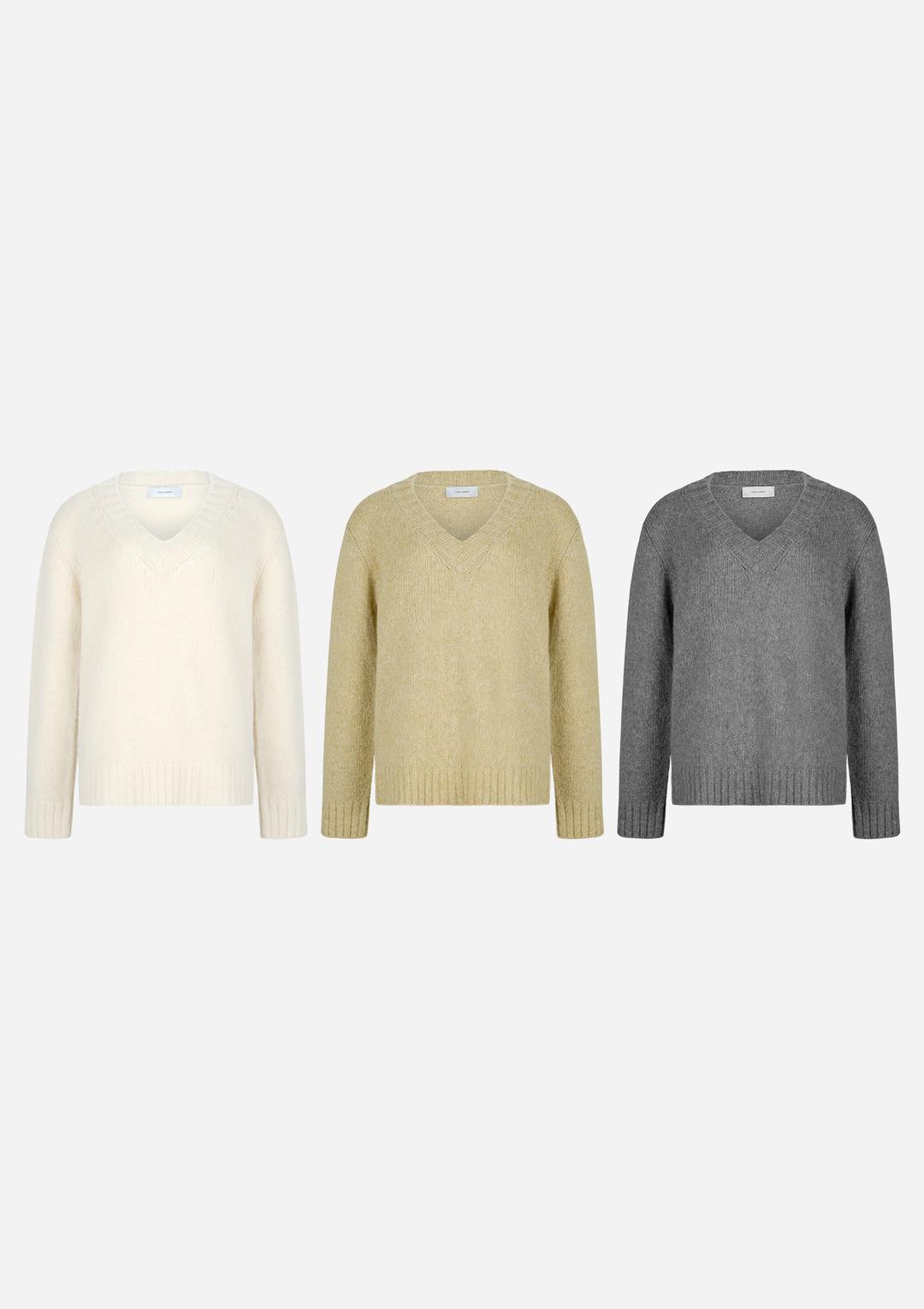 Chunky Alpaca V-Neck Knit