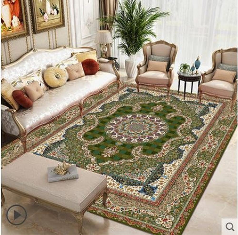페르시안 러그 에스닉 카페트 카키 그린 러그