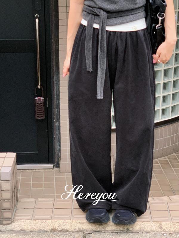 유리에 주문폭주🎉 [here you] 유어 피치 코튼 pants - 5color (기모팬츠/와이드팬츠/밴딩/가을바지/데일리/스토퍼/투웨이)