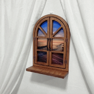 포스터 증정/국내제작 열리는 선반형 벽걸이 창문 액자