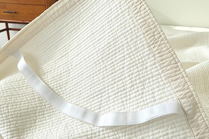 피그먼트 순면 누빔 고정밴드 침대패드