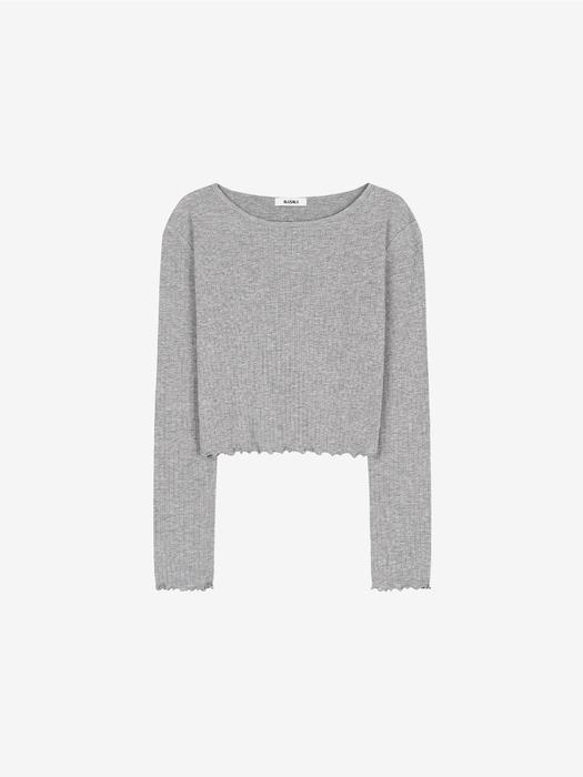 웨이브 베이직 레이어드 티셔츠_grey