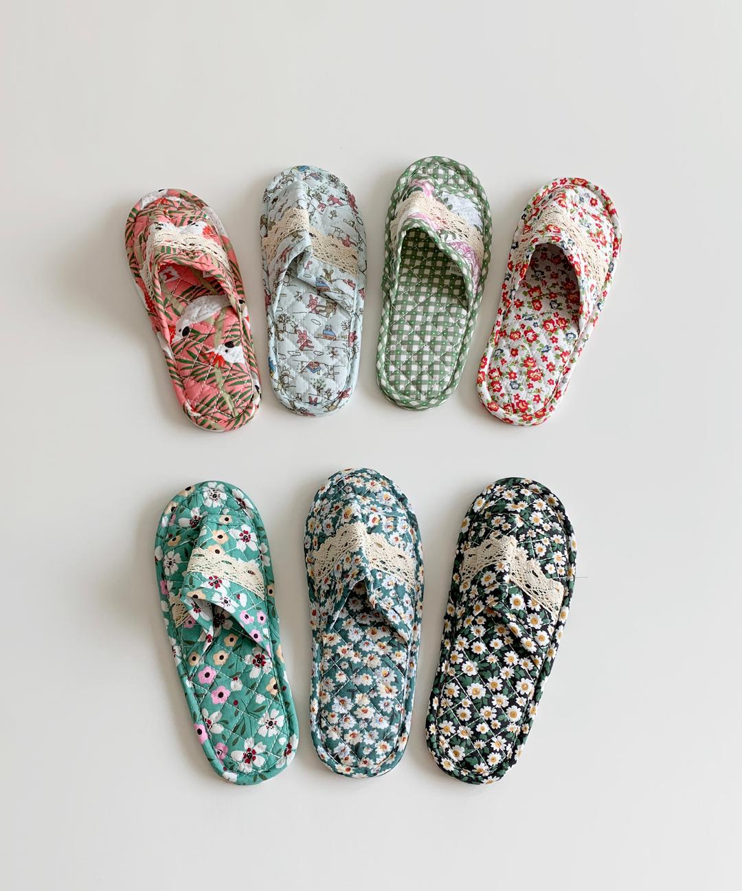 [피클샵] 레이스 플라워 홈 슬리퍼 거실화 (7color)