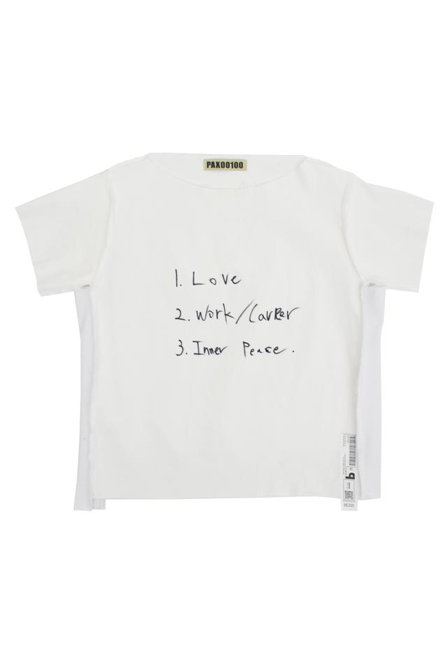 지초이 SS24 FITTED LOGO T-SHIRT (WHITE & SKY BLUE) - 위시버킷