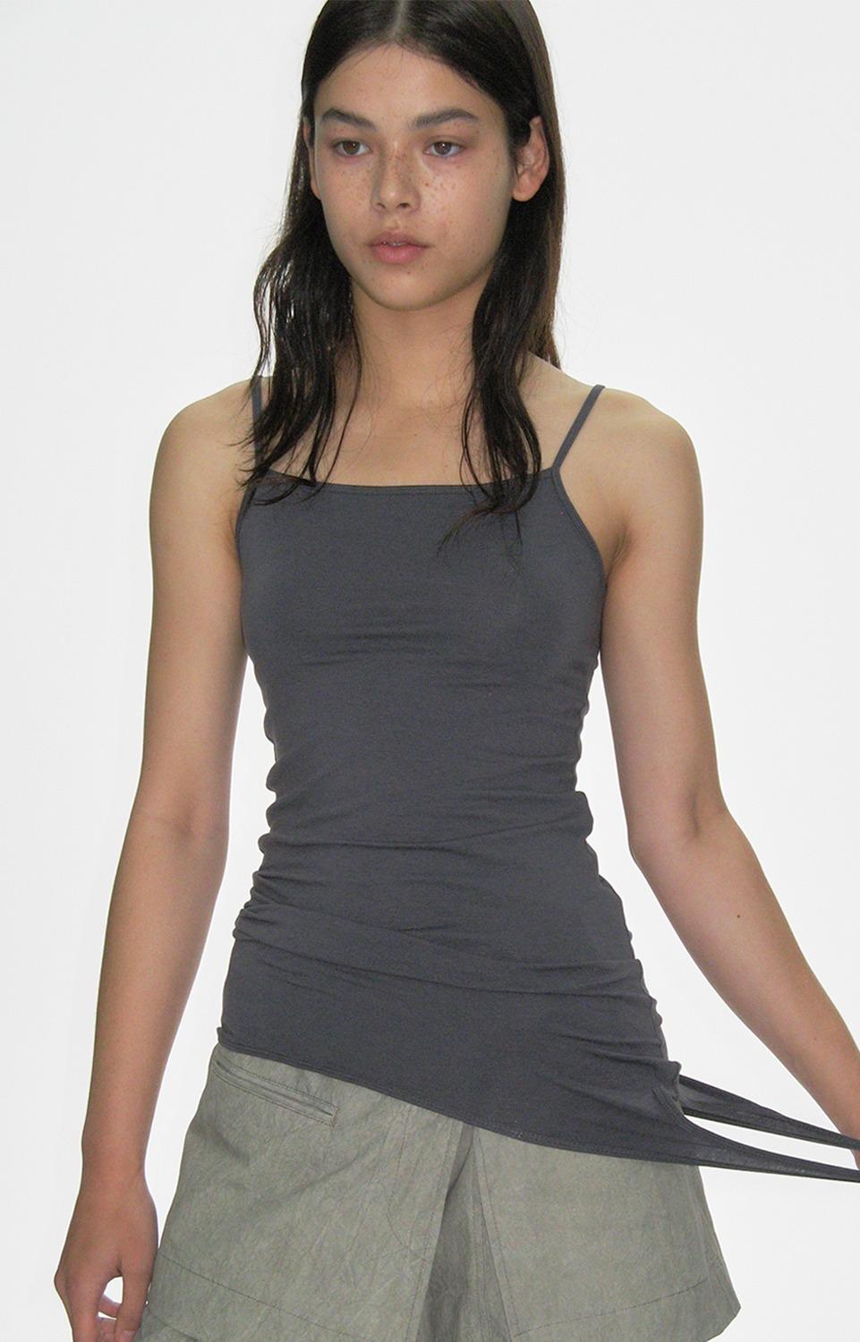 3 WAY LAYERED SLEEVELESS, CHARCOAL