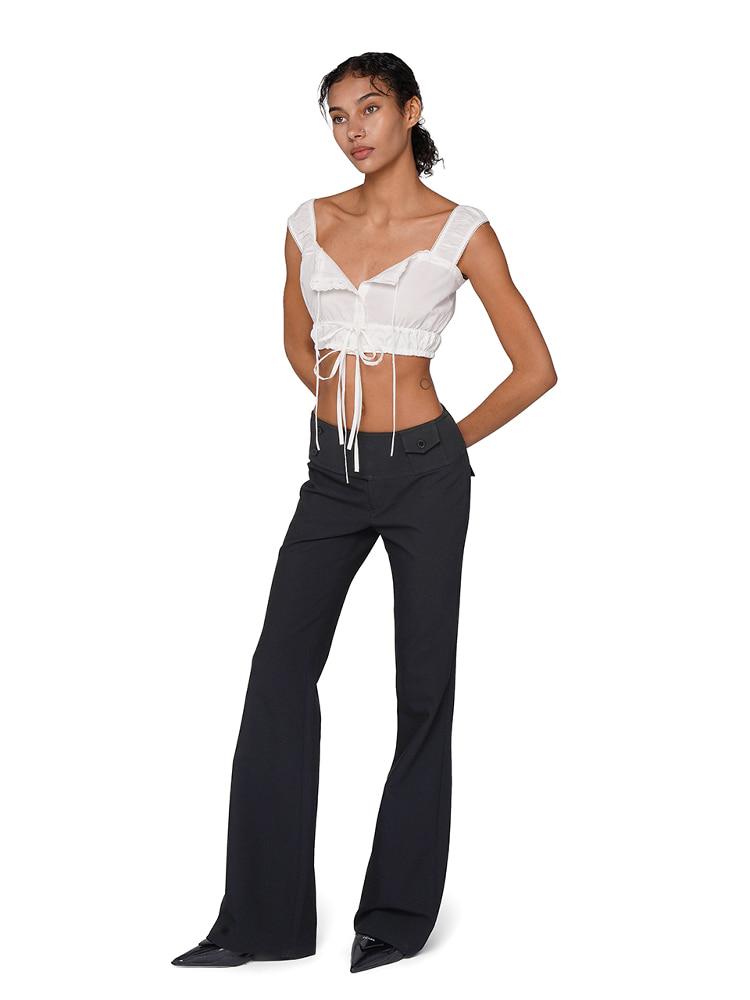 SweetChilling Low rise slimming Flare black pants