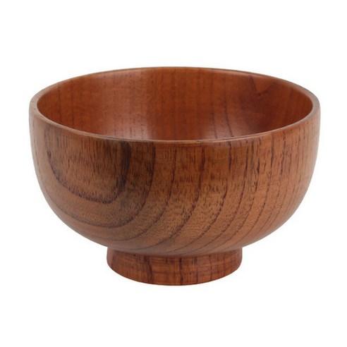 L 옻칠 나무 그릇 l원목 다용도 국 밥 그릇 대접 식기, 1개 - 공기 | 쿠팡