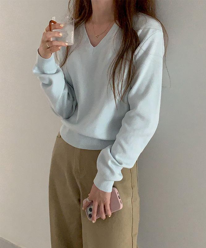 니어웨어 [겨울베스트⛄2ver넥라인] 언유즈얼리 미네브 니트 (8color/라운드,브이넥) /제작니트/출근룩/개강룩/레이어드/겨울니트