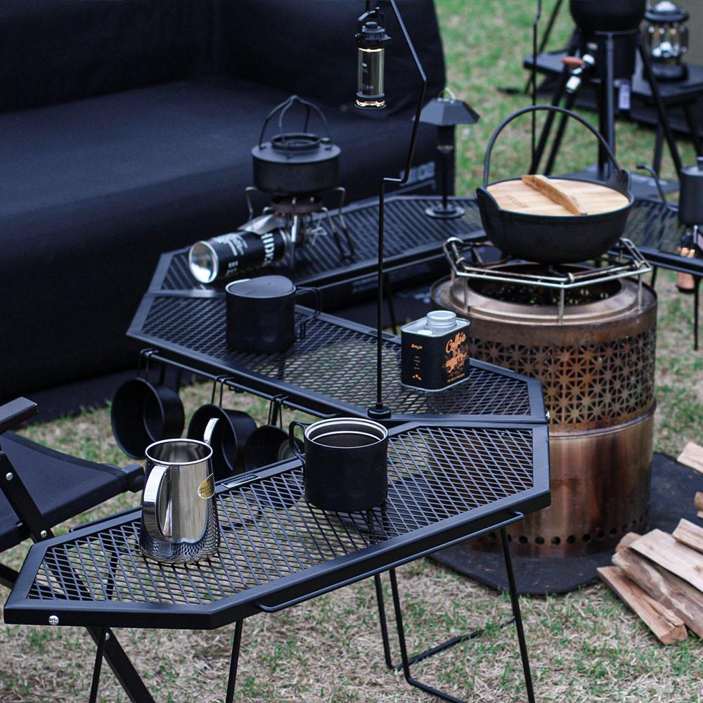 빈슨메시프 파즐 화로대 테이블 2P 폴딩 메쉬 철제선반 캠핑 테이블