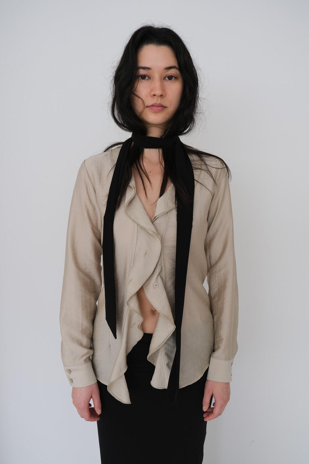 [2ND] Ruffle Blouse / Beige