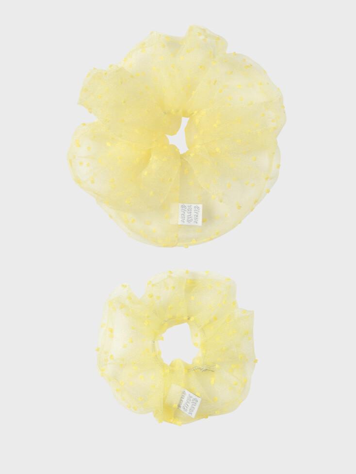 버블 오간자 스크런치 세트 (레몬 옐로우/2개입)