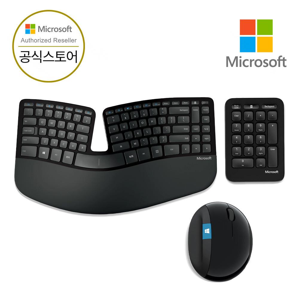 [ Microsoft 코리아 ] 마이크로소프트 Sculpt Ergonomic Desktop 스컬프트 에고노믹 인체공학 데스크탑 무선키보드+마우스 세트