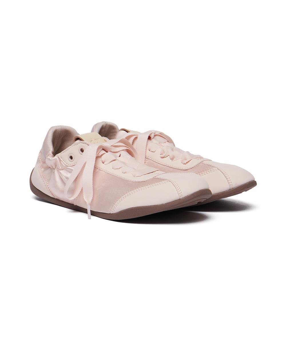 [NEW 10%] SCRUNCH LACEUP FLAT SNEAKERS - PINK