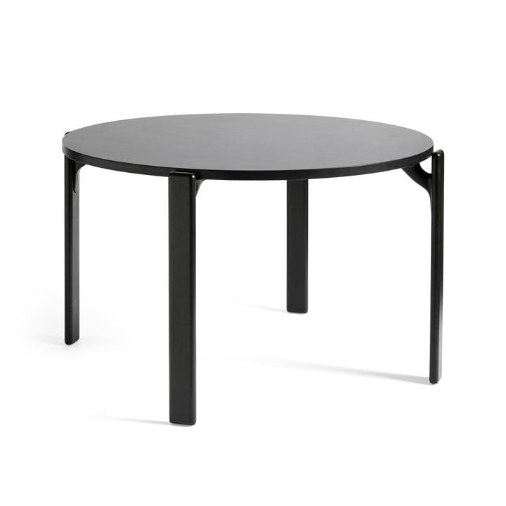 Hay - Rey Esstisch, Ø 128,5 cm, deep black / Laminat vulcano
