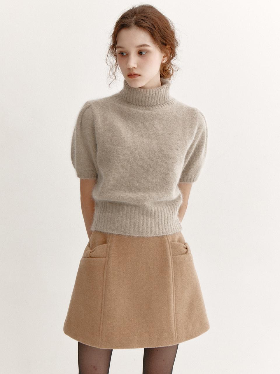 [캐시미어]Ribbon Pocket Mini Skirt(3color)