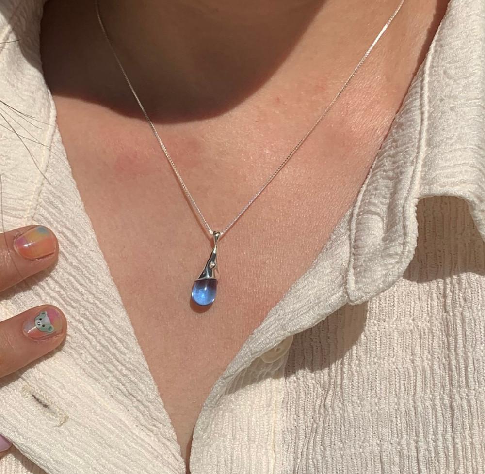 실버925 은 원석 명품 목걸이 캣츠아이 순은