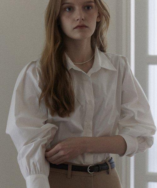 Puff Sleeve Logo Blouse - White