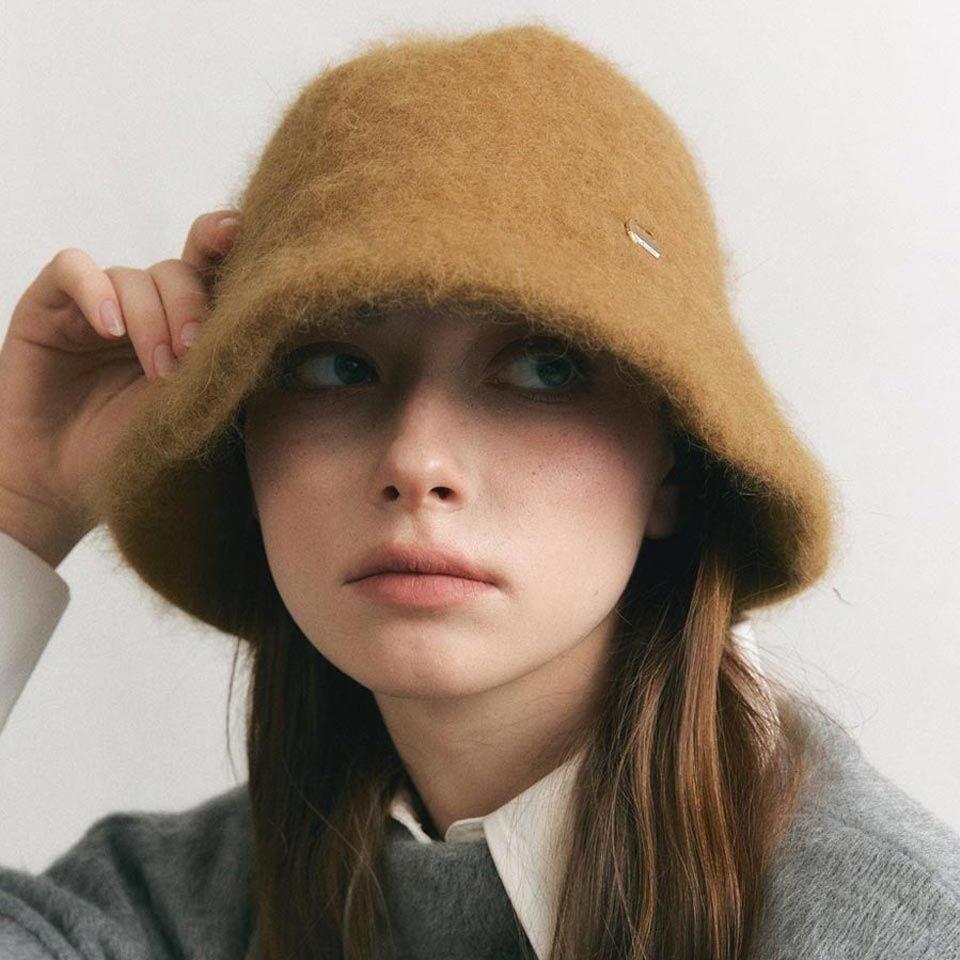 [어클렛] 앙고라 울 벙거지 햇 H016_CAMEL