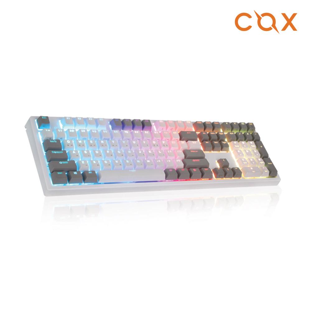 COX 엠프리스 RGB PBT 완전방수 게이밍 기계식 키보드 화이트