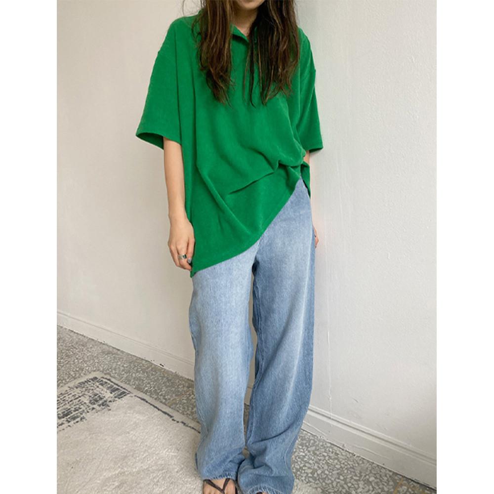 워싱 와이드 실루엣 데님 SML 2colors