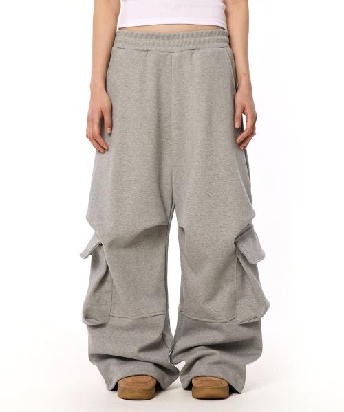 빅포켓 카고 파라슈트 트레이닝 팬츠 [그레이]