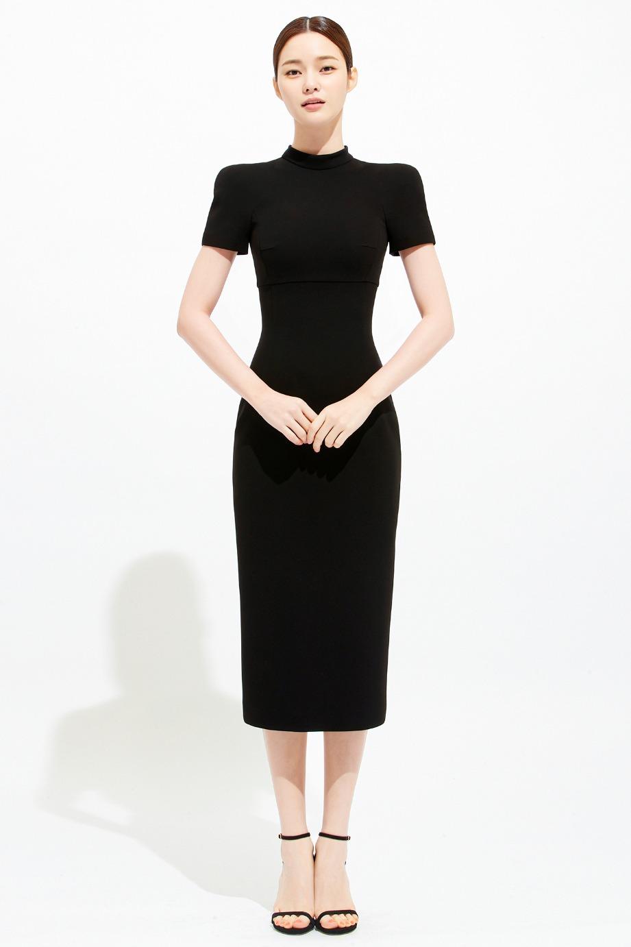 STAND COLLAR SLIM LINE DRESS