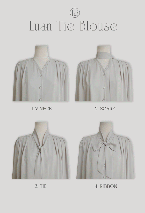 에브리모닝 [Le Ámoe]  루안 타이 블라우스