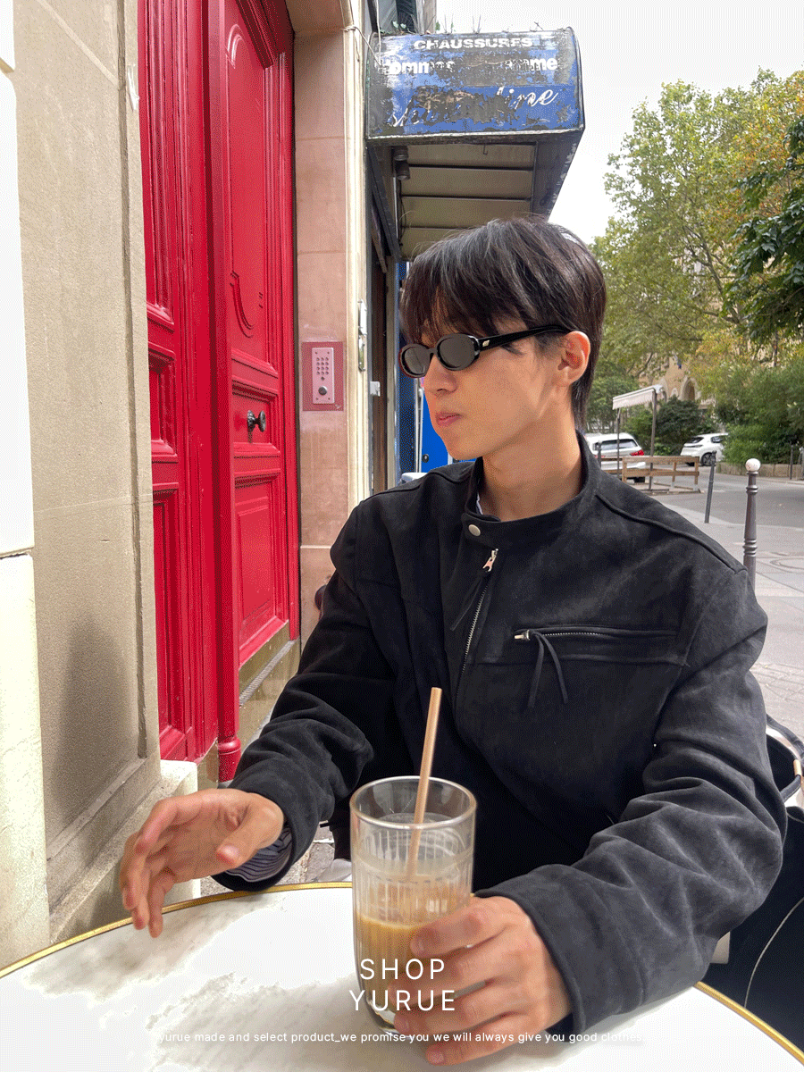 Biker suede jacket (2color)