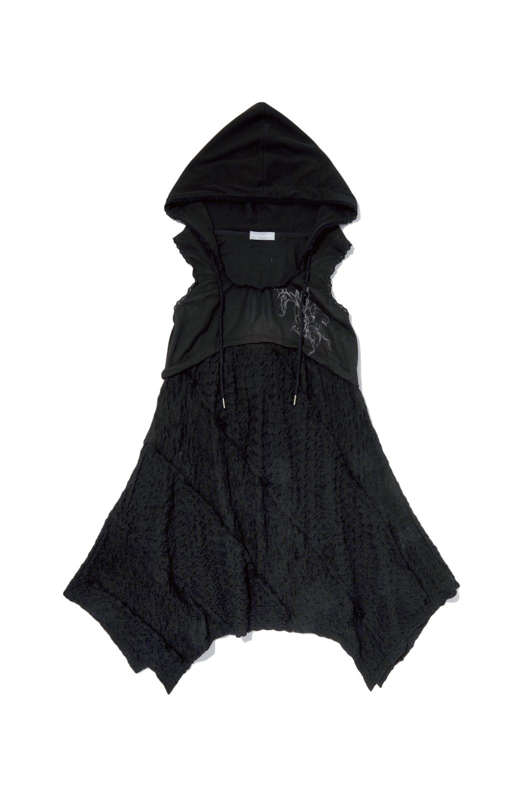 Lace patchwork dress (Black)