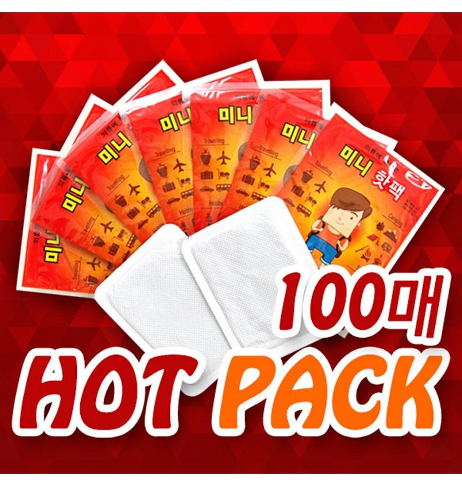 대용량 미니 붙이는 핫팩 100매 군용 옷에 붙이는 군인 일회용 미니 캠핑 손난로
