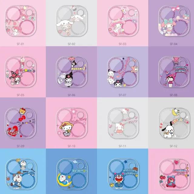 [🚚일부당일출고]귀여운 캐릭터 아이폰 카메라 보호 커버 강화 유리 산리오 키티 쿠로미 포차코