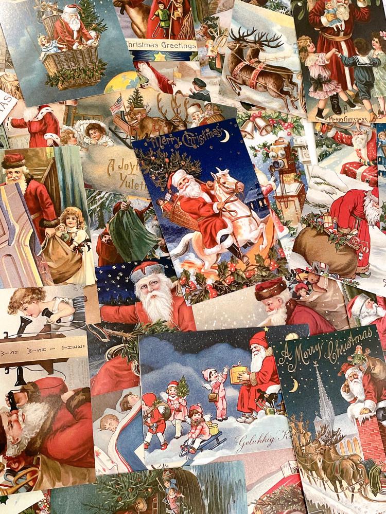 빈티지 느낌의 크리스마스 엽서 30장 세트