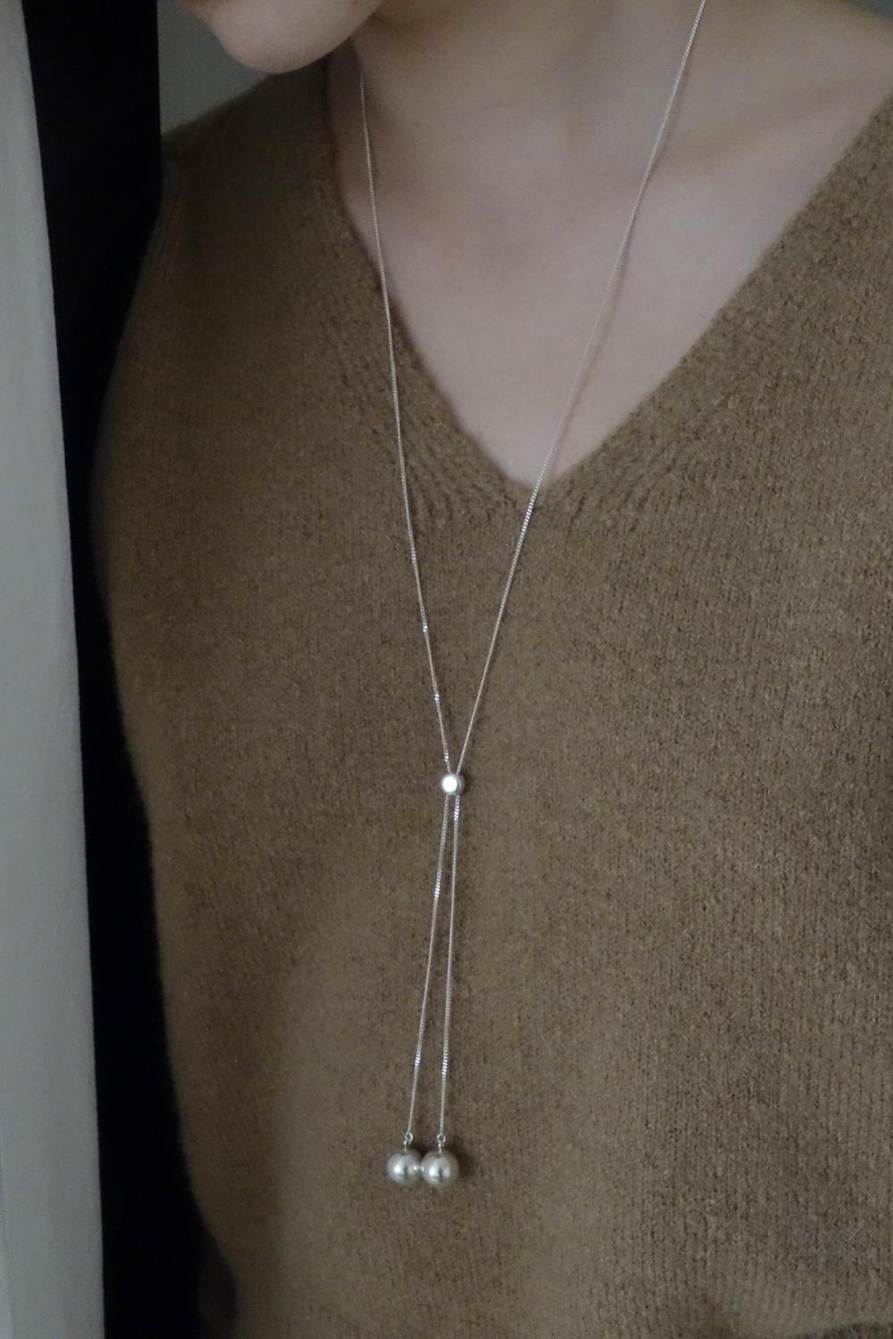 [Label Line]﻿ 24WT Ball Tie Necklace