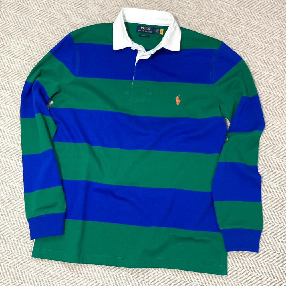 [백화점 상품]폴로 랄프로렌 23S/S 아이코닉 럭비 티셔츠 (Green/Blue)