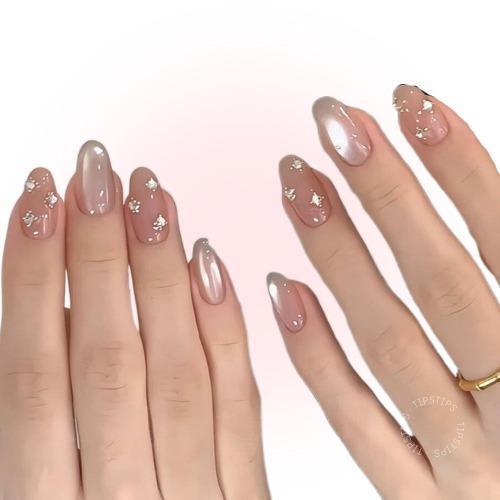 팁스팁스 로즈 글림 네일팁 10PCS