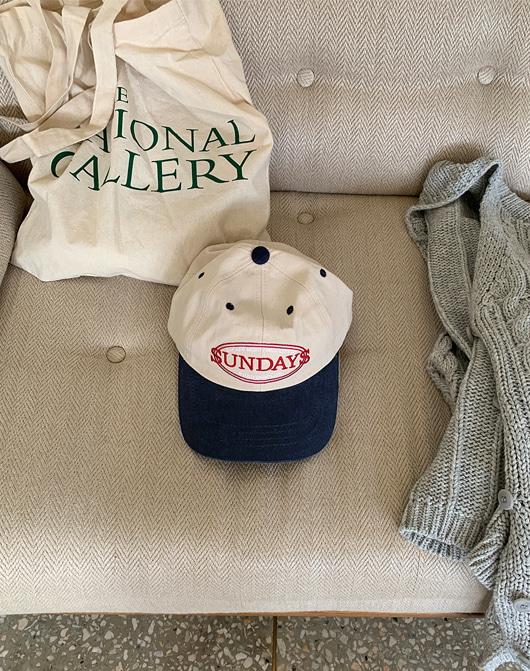 쿼스 배색 자수 볼캡 (4color)