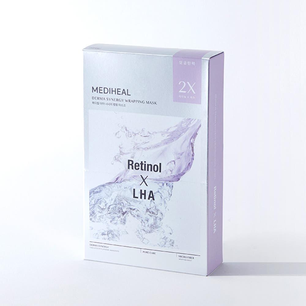 메디힐 더마 시너지 랩핑 마스크 10매입 모공탄력 (레티놀X라하)