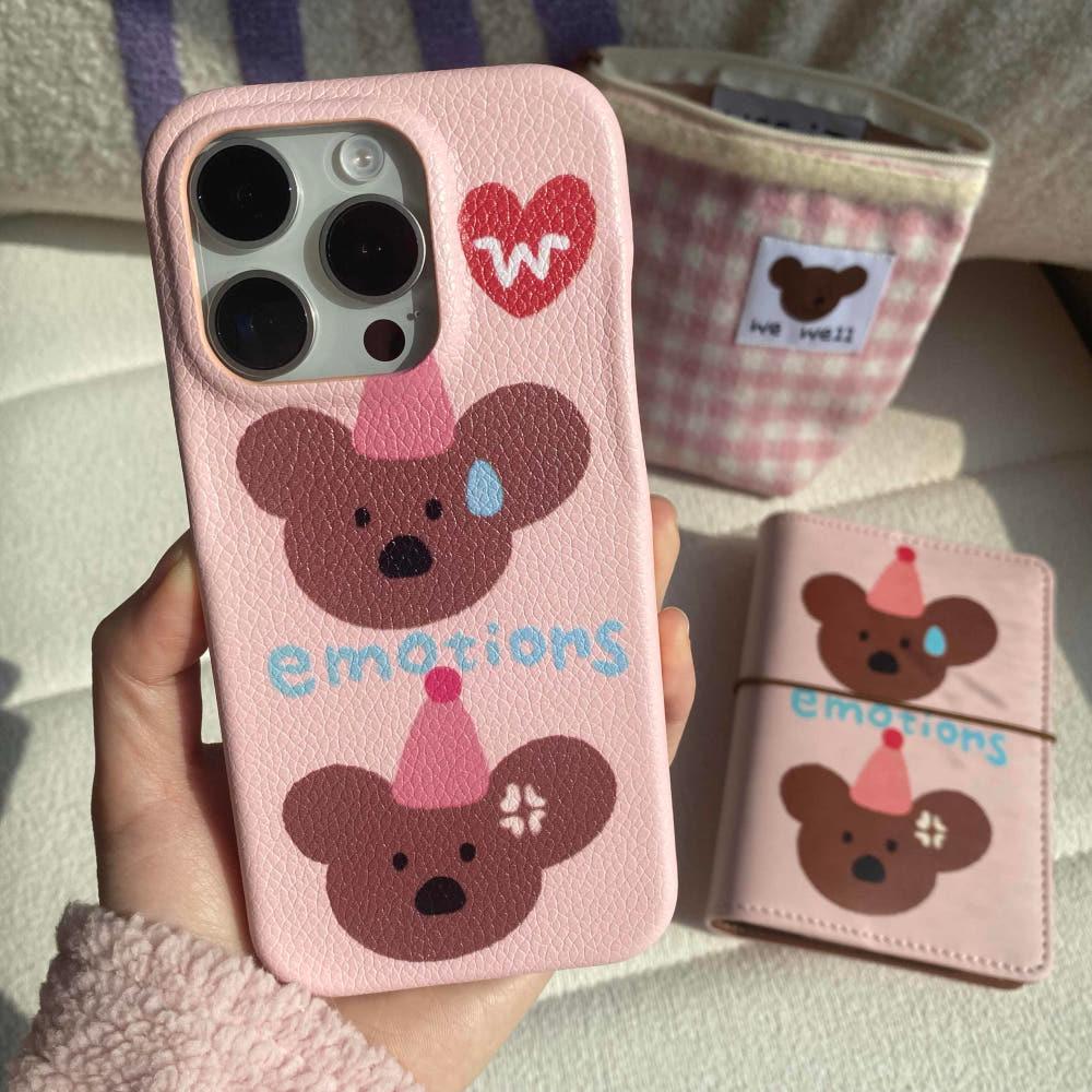 핑크 곰돌이 귀여운 아이폰 케이스