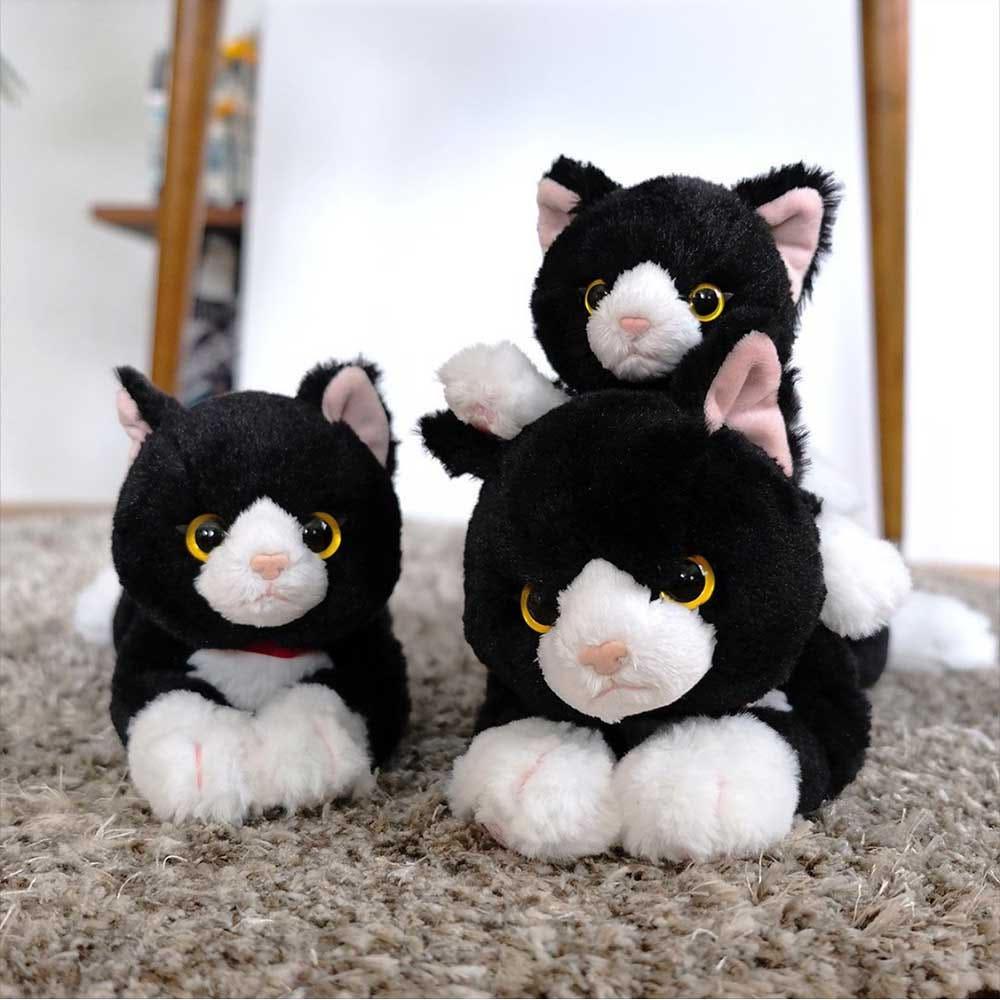 [선레몬 공식] 무릎인형 턱시도 고양이 인형 하치와레 냥이 애착 인형