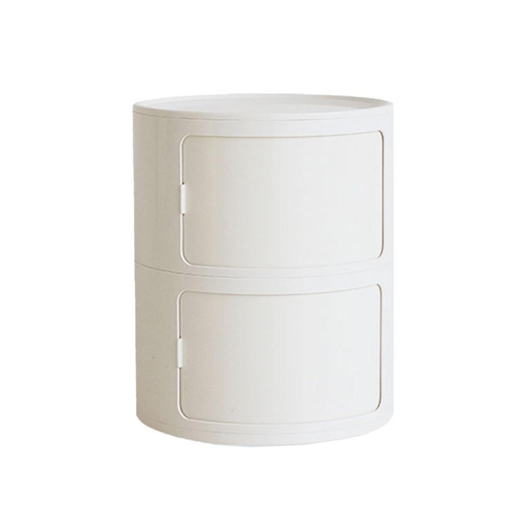 리빙숲 모던 원형 수납장 2단 - 서랍장 | 쿠팡