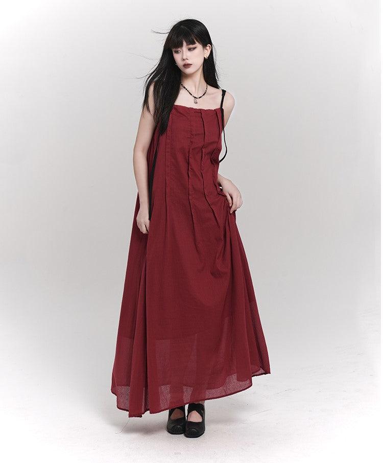 Seaside Atmosphere Super Long Suspender Dress LAD0069