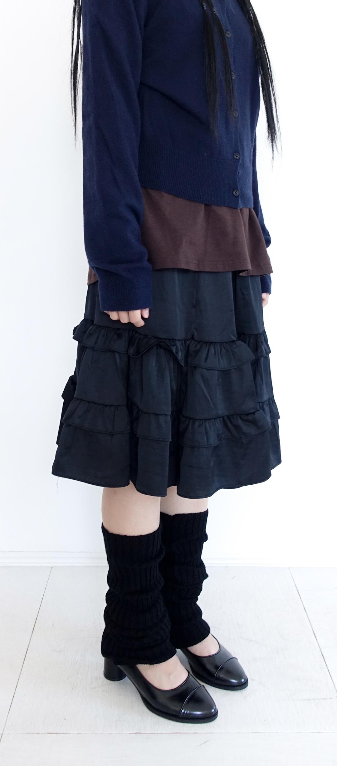 silky frill flare skirt