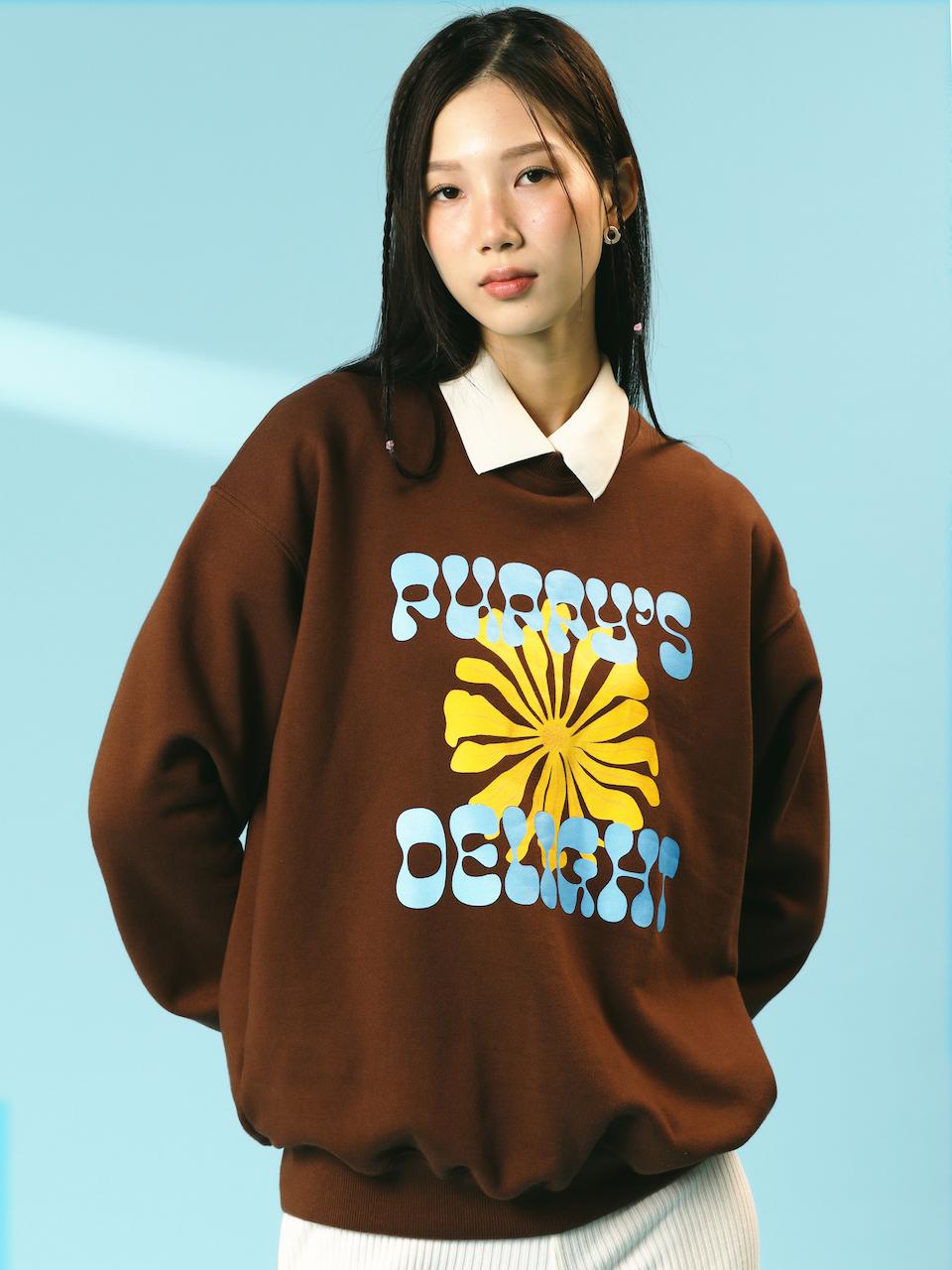 Yellow flower Sweatshirt brown_