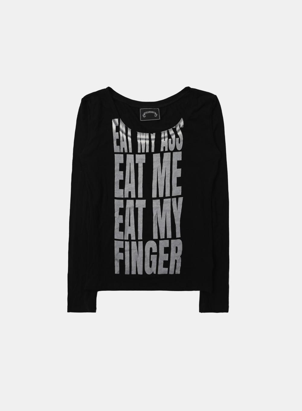 [10/17 발송] [w-tee25-167] Eat Me 루즈핏 티 - 블랙