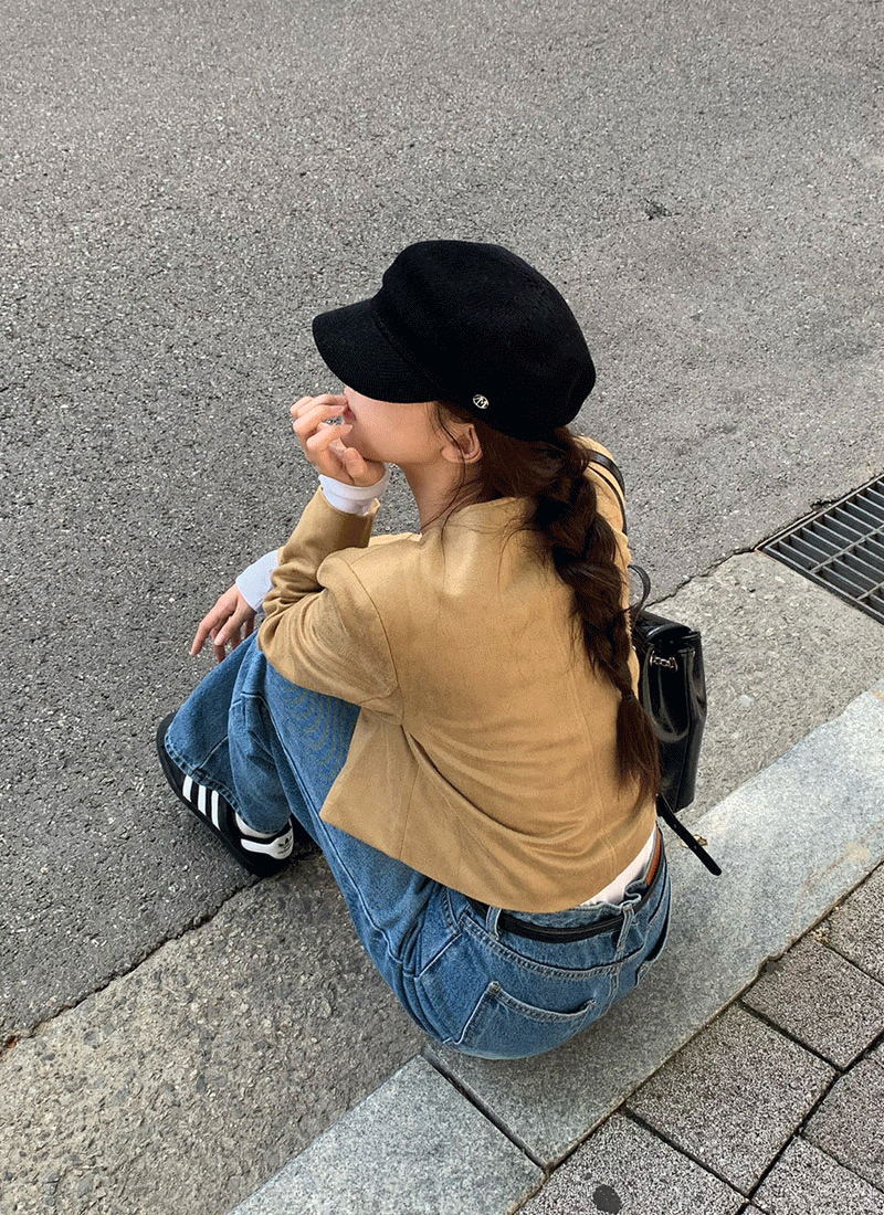 테일러 스웨이드 크롭 금장 jk