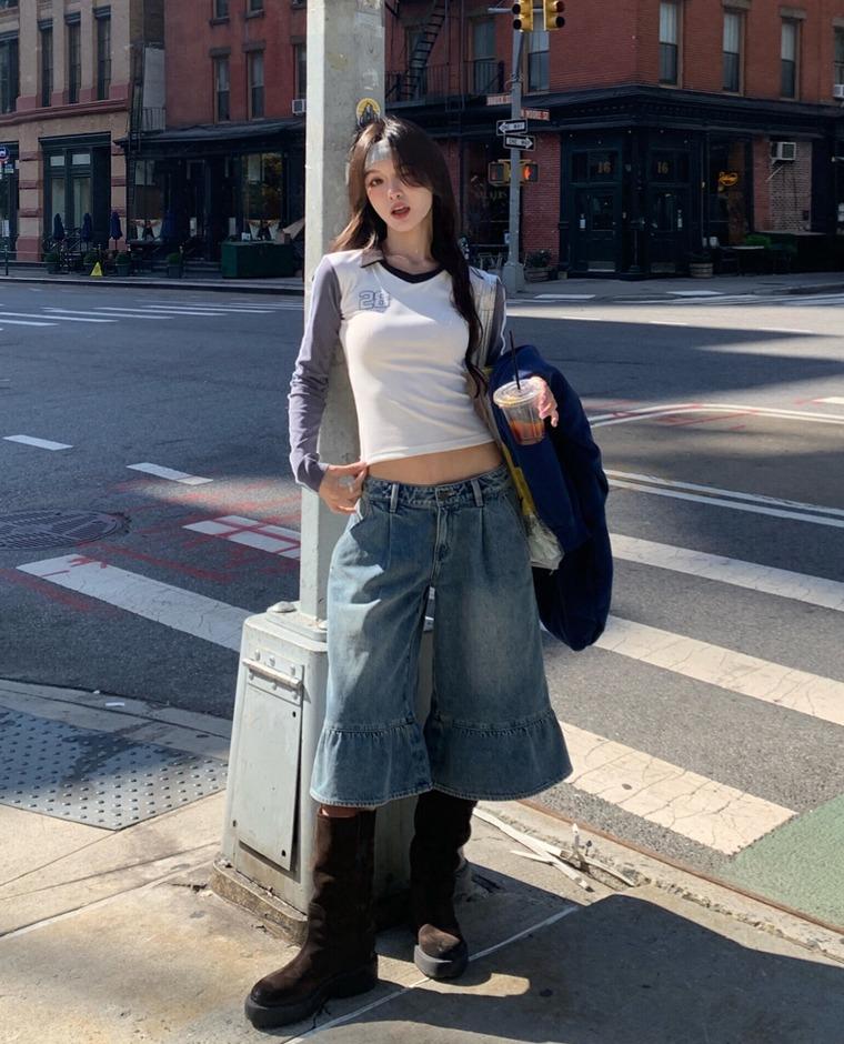 28 레이스 카라 티 블루