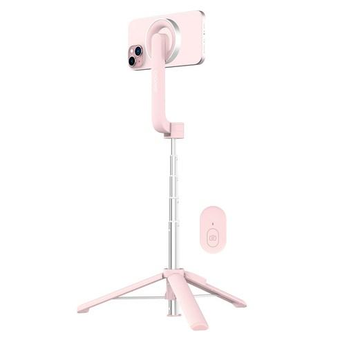 아라리 맥세이프 맥피포드 블루투스 접이식 삼각대 셀카봉, WS-22005(핑..., 1개